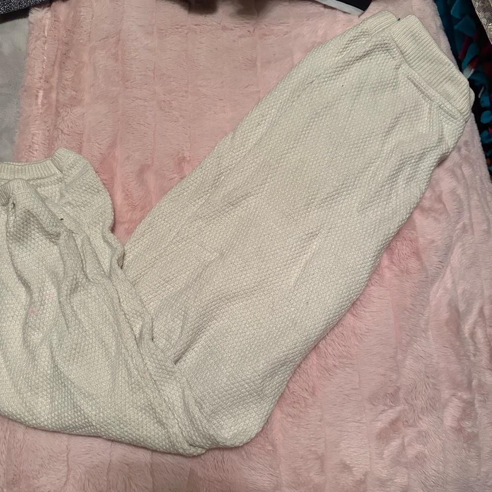 Cozy White Knit Pants